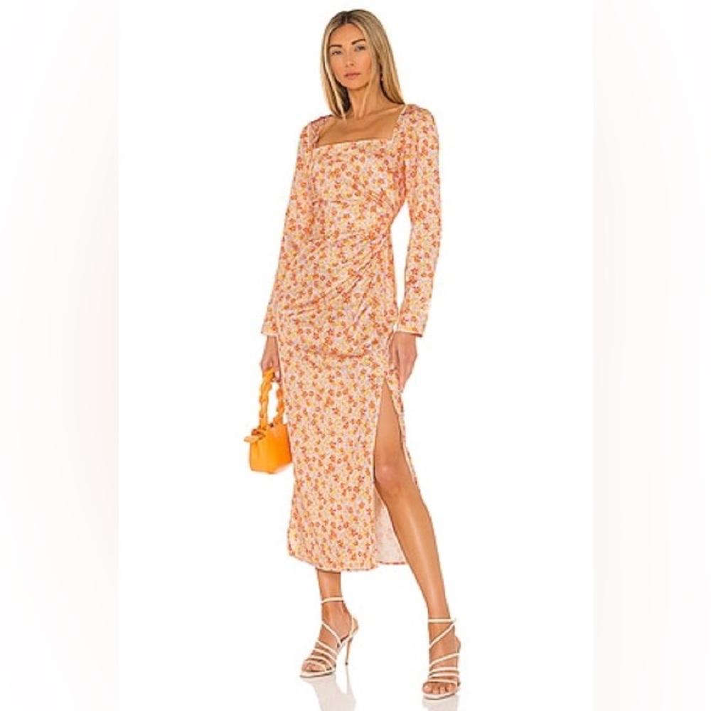 Significant Other Armour Floral Midi Dress Long Sleeve Slit Size‎ 6 NWT